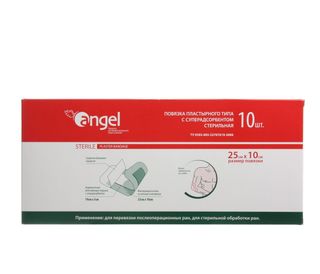 Изображение товара «Повязка Angel пласт. адсорб. стер. 25х10 (20-10-1-02) уп. N10»