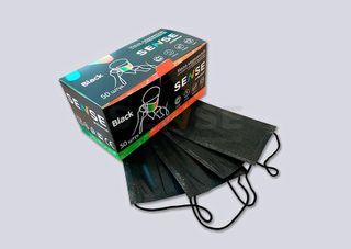 Изображение товара «Маска 3-х слойная на рез фик носовой ЧЕРНАЯ 50 шт. N1»