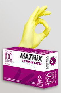 Изображение товара «Перчатки латек M MATRIX Premium текстур неопуд н/стер Double ЖЕЛТЫЕ пара. N50»