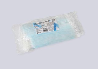 Изображение товара «Маска 3-х слойная на рез фик носовой белая п/э уп. N50»