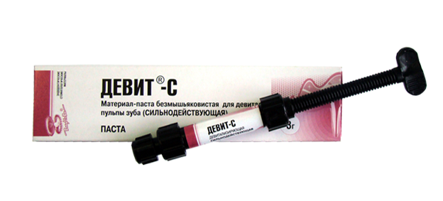 Девит С безмышьяковистая паста д/девитализации в теч 7-10 дн шприц. 3г N1