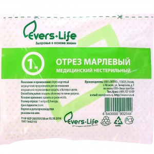 Марля медицин отрез EVERS Life пл.28 н/ст шт. 1*0.9 м N1