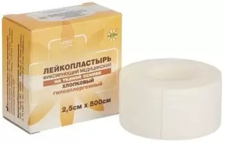 Лейкопластырь Leiko тканевая основа  шт. 2,5х500 картон белый уп. N1(531226)