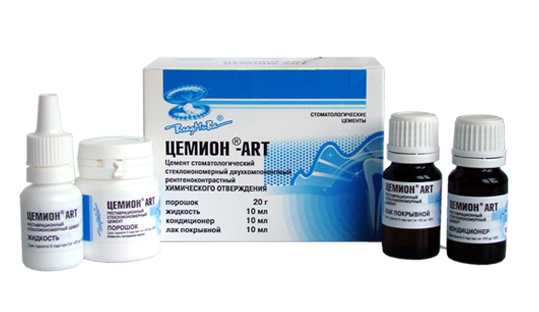 Цемион АРТ А2 цемент стом стеклоионом двухкомпонент рентгеноконтрастный шт. N1