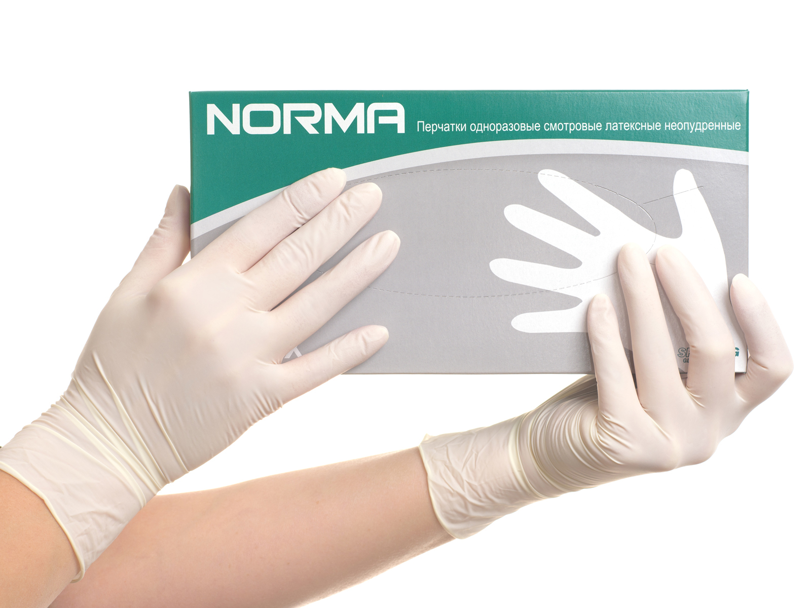Перчатки латек L "NORMA" текстур неопудр н/стер Double пара. N50